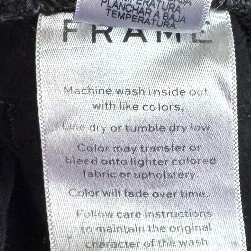 FRAME Denim Le High Skinny Front Split Black 28 Film Noir Wash Front Slit Hem - Picture 13 of 15